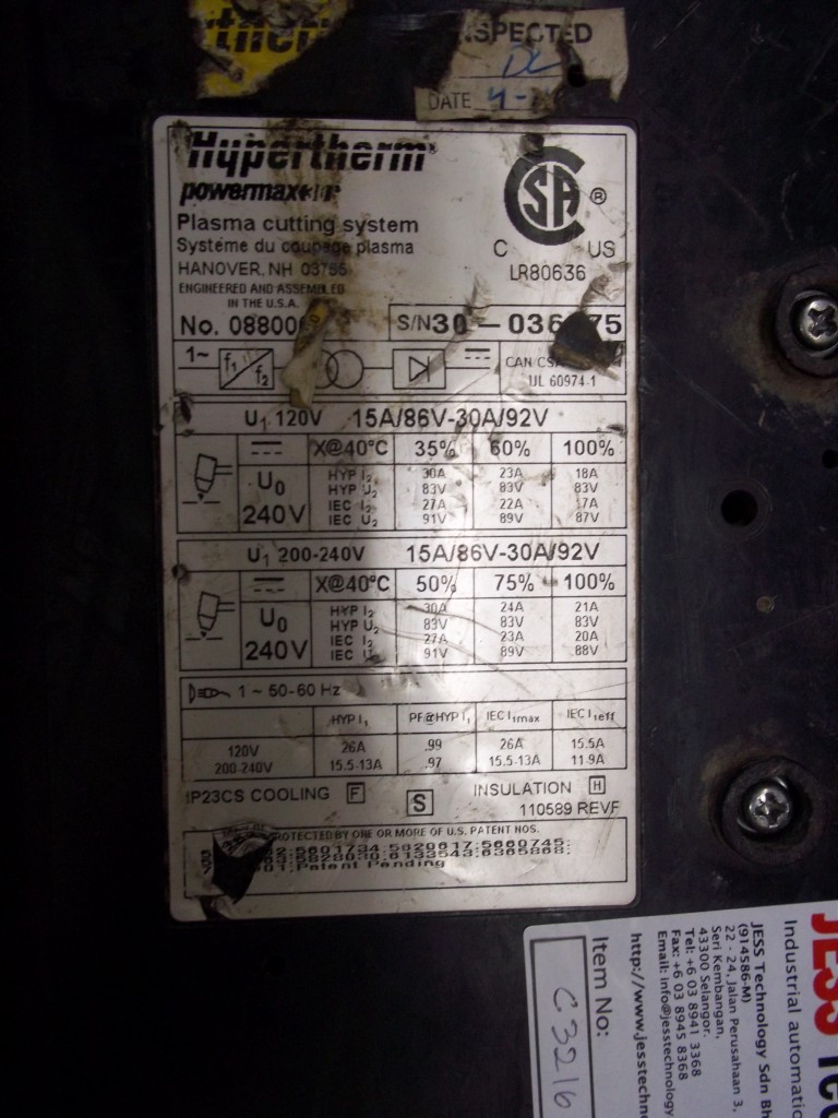 Image #4 of Repair NH 03755 HYPERTHERM HYPERTHERM POWERMAX 30 PLASMA CUTTING MACHINE HANOVER in Malaysia, Singapore, Thailand, Indonesia