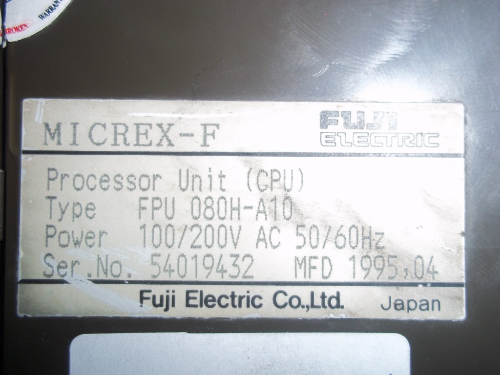 Image #2 of Repair FPU 080H-A10 FUJI FUJI ELECTRIC CO., LTD MICREX-F PROGRAMMABLE CONTROLLER in Malaysia, Singapore, Thailand, Indonesia