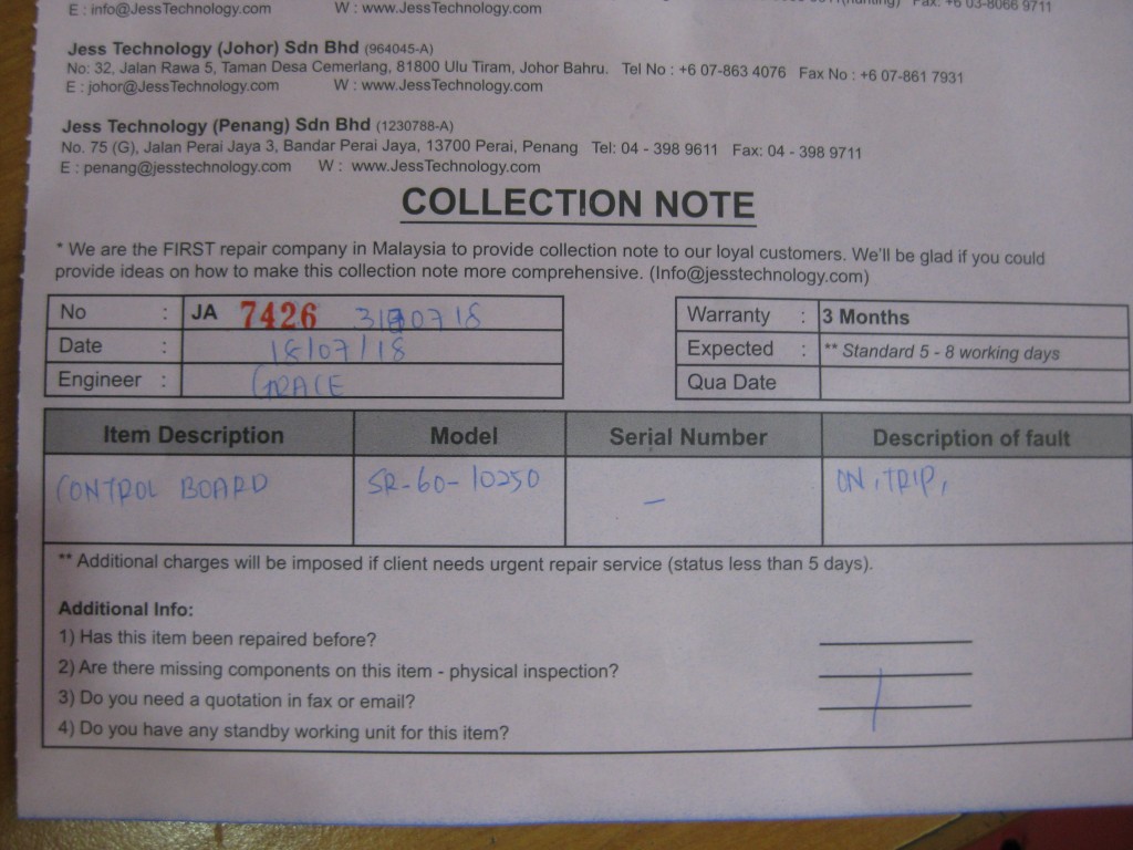 Image #4 of Repair - SR-60-10250 CONTROL BOARD in Malaysia, Singapore, Thailand, Indonesia