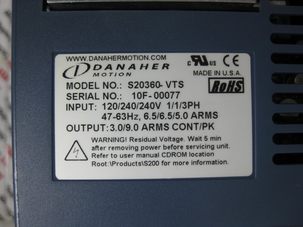 Image #1 of Repair DANAHER S20360-VTS SERVO DRIVE in Malaysia, Singapore, Thailand, Indonesia