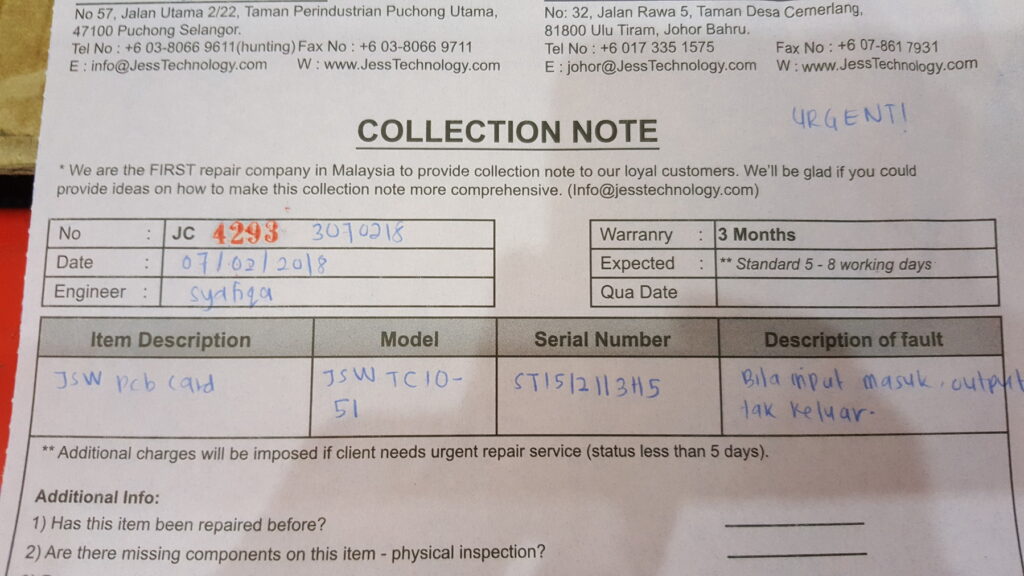 Image #4 of Repair JSW JSWTC10-51 PCB CARD in Malaysia, Singapore, Thailand, Indonesia
