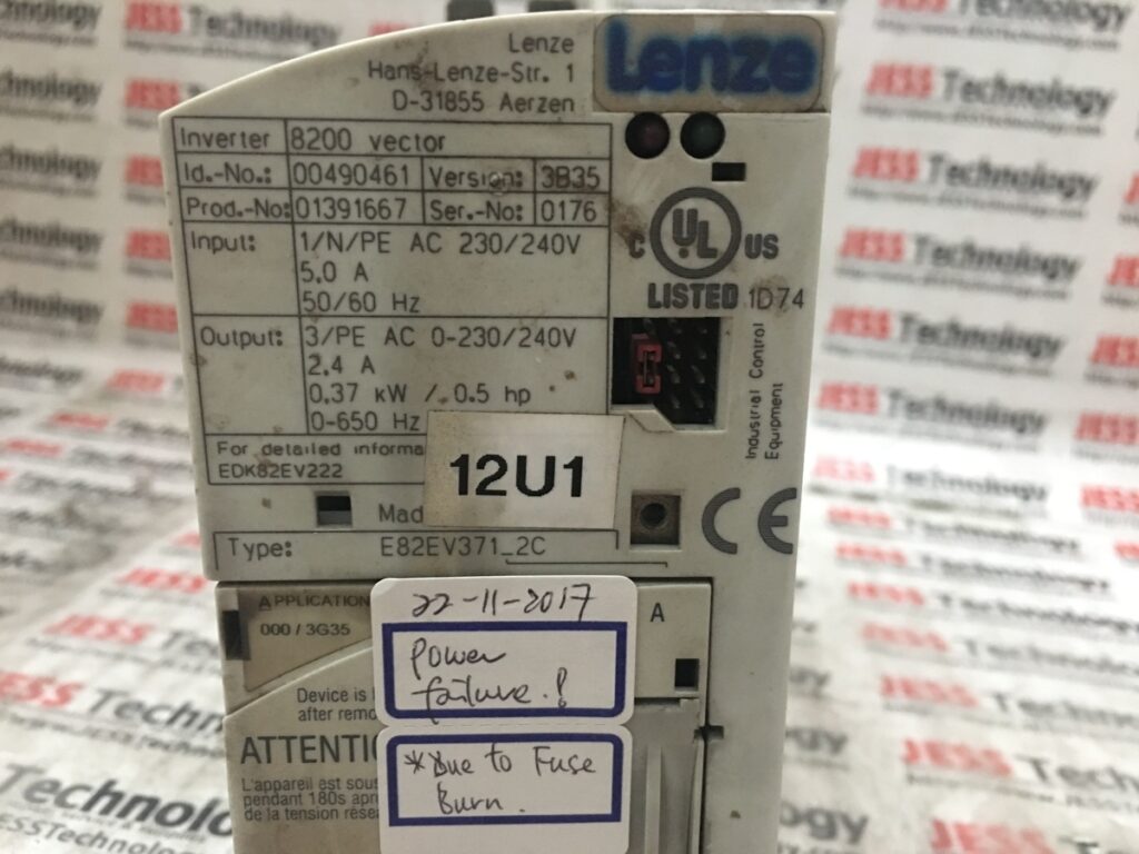 Image #4 of Repair LENZE E82EV371_2C LENZE 8200 VECTOR DRIVE (0.37KW) in Malaysia, Singapore, Thailand, Indonesia