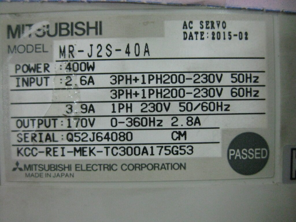 Image #3 of Repair MITSUBISHI MR-J2S-40A AC SERVO 400W in Malaysia, Singapore, Thailand, Indonesia