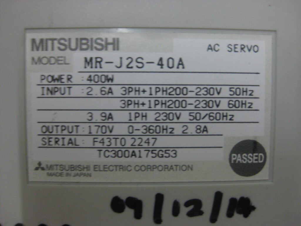 Image #1 of Repair Mitsubishi MR-J2S-40A AC Servo in Malaysia, Singapore, Thailand, Indonesia