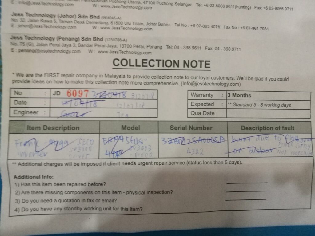 Image #1 of Repair SECO SV3403-01000 SV3000 DRIVER in Malaysia, Singapore, Thailand, Indonesia