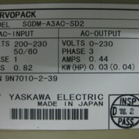 Repair YASKAWA  SGDM-A3AC-SD2 SERVOPACK in Malaysia, Singapore, Thailand, Indonesia