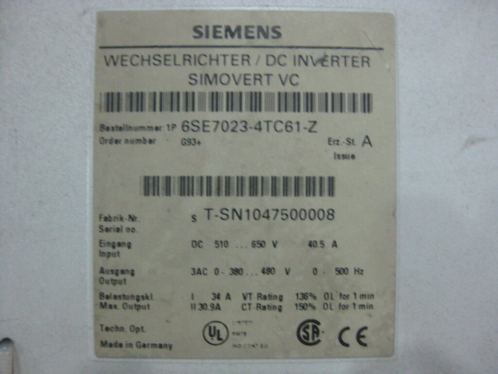 Image #2 of Repair SIEMENS 6SE7023-4TC61-Z DC INVERTER SIMOVERT VC 40.5A in Malaysia, Singapore, Thailand, Indonesia