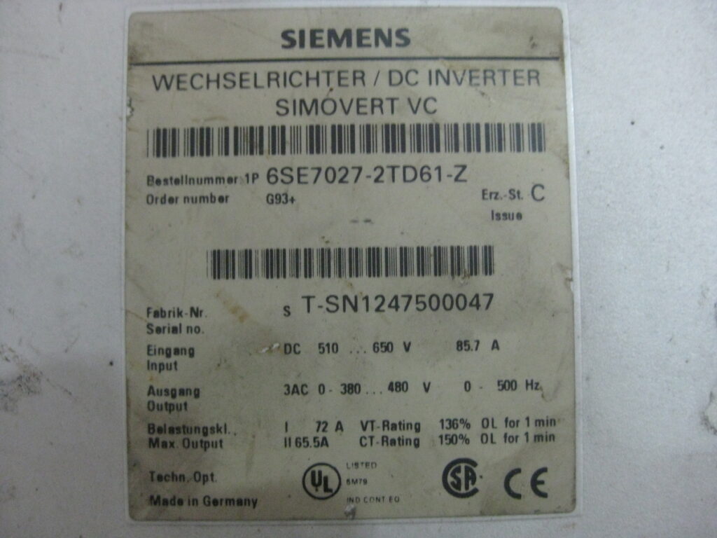 Image #1 of Repair SIEMENS 6SE7027-2TD61-Z DC INVERTER 85.7A in Malaysia, Singapore, Thailand, Indonesia