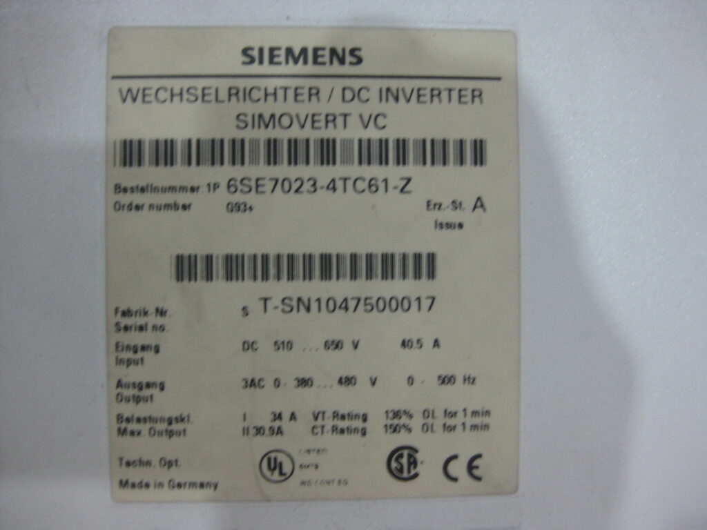 Image #1 of Repair SIEMENS 6SE7023-4TC61-Z SIEMENS DC INVERTER SIMOVERT VC(40.5A) in Malaysia, Singapore, Thailand, Indonesia