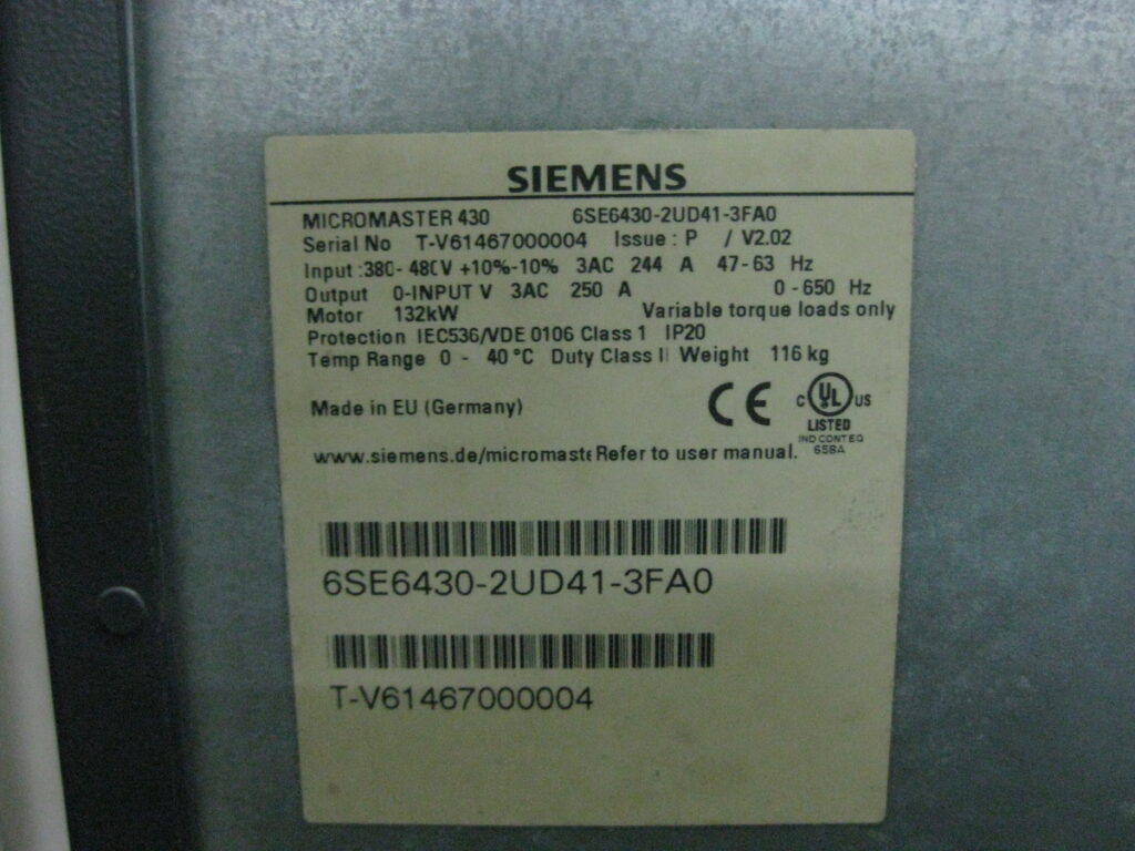 Image #1 of Repair SIEMENS 6SE6430-2UD41-3FA0 MICROMASTER 430 AC INVERTER DRIVE 132KW in Malaysia, Singapore, Thailand, Indonesia