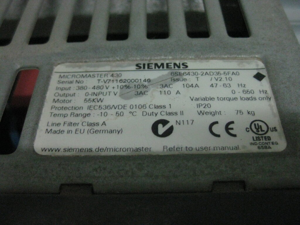 Image #1 of Repair SIEMENS 6SE6430-2AD35-5FA0 MICROMASTER 430 AC INVERTER DRIVE 55KW in Malaysia, Singapore, Thailand, Indonesia