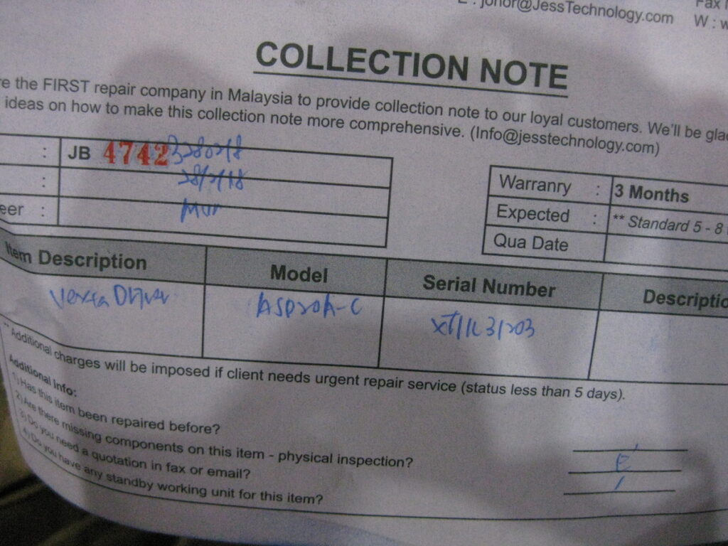 Image #3 of Repair VEXTA ASP20A-C DRIVER in Malaysia, Singapore, Thailand, Indonesia