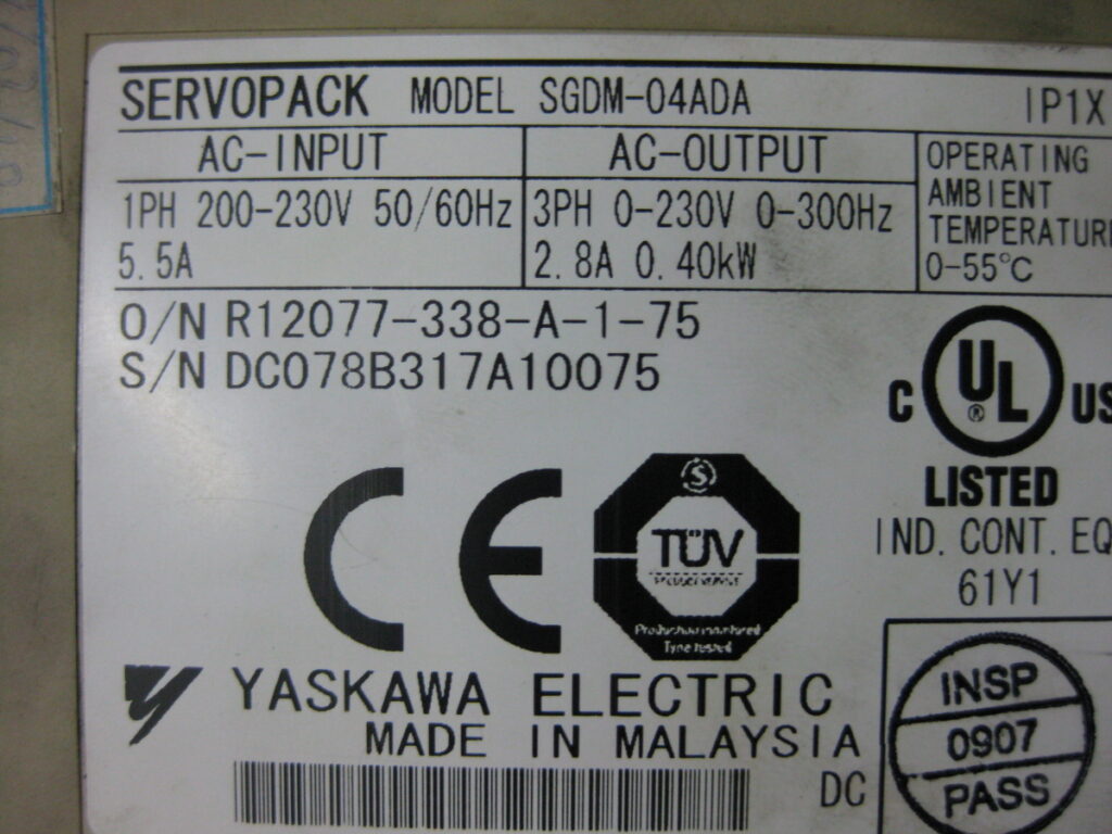 Image #2 of Repair YASKAWA SGDM-04ADA SERVOPACK in Malaysia, Singapore, Thailand, Indonesia