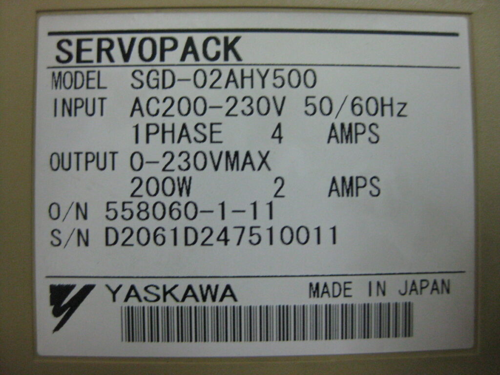 Image #3 of Repair Yaskawa SGD-02AHY500 SERVOPACK in Malaysia, Singapore, Thailand, Indonesia