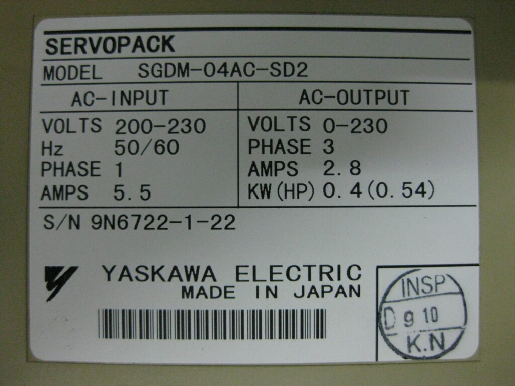 Image #1 of Repair YASKAWA SGDM-04AC-SD2 SERVOPACK in Malaysia, Singapore, Thailand, Indonesia