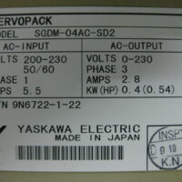 Repair YASKAWA  SGDM-04AC-SD2 SERVOPACK in Malaysia, Singapore, Thailand, Indonesia