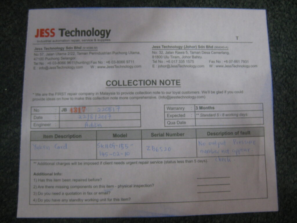 Image #1 of Repair YUKEN SK1109-155-145-02-10 YUKEN CARD in Malaysia, Singapore, Thailand, Indonesia