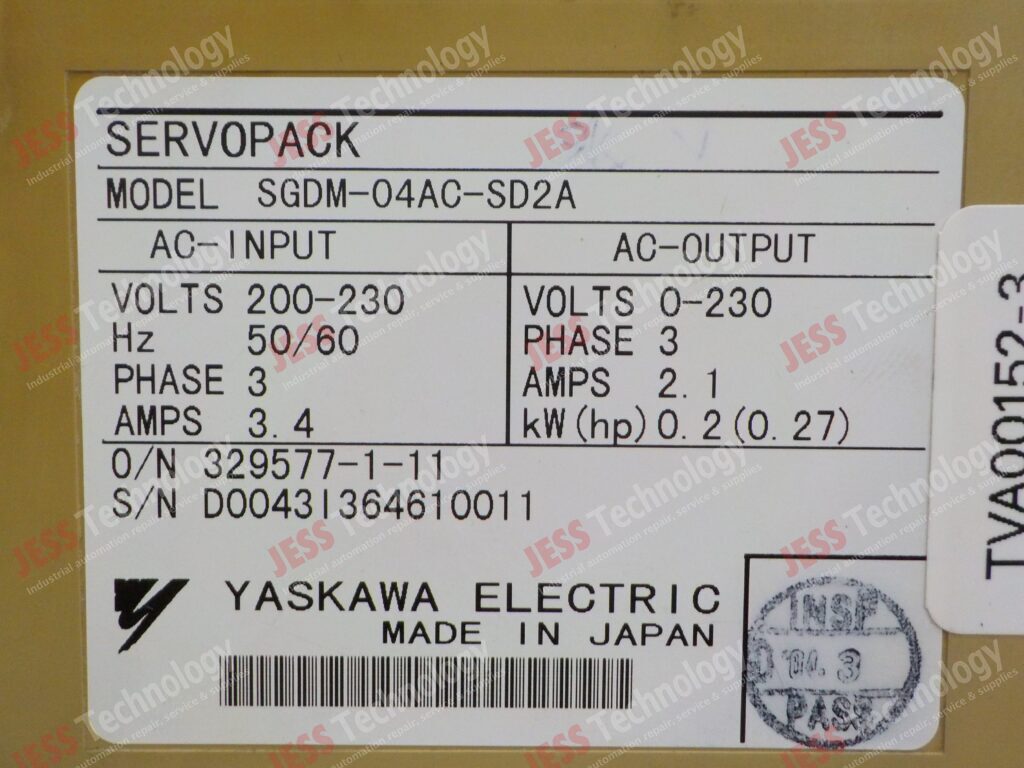 Image #1 of Repair YASKAWA SGDM-04AC-SD2A Yaskawa servopack D00431364610011 in Malaysia, Singapore, Thailand, Indonesia