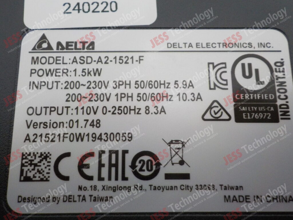Image #1 of Repair DELTA ASD-A2-1521-F Delta inverter - in Malaysia, Singapore, Thailand, Indonesia