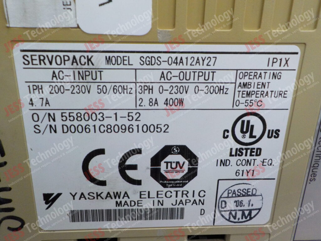 Image #1 of Repair YASKAWA SGDS-04A12AY27 yaskawa servopack D0061C809610052 in Malaysia, Singapore, Thailand, Indonesia