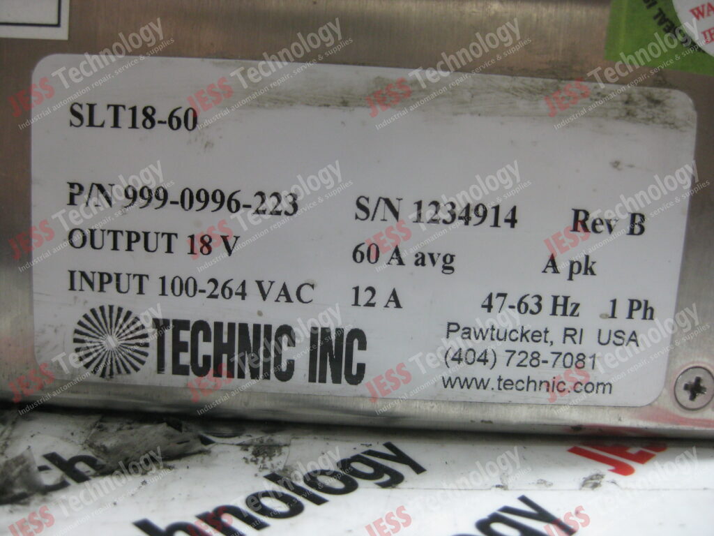 Image #2 of Repair TECHNIC WC SLT18-60 Technic WC DC Rectifier (TJE7534) Model: SLT18-60 Serial No: 1234914 1234914 in Malaysia, Singapore, Thailand, Indonesia