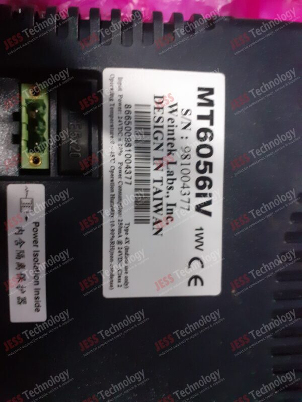 Image #2 of Repair WEINVIEW HMI MT6056iV WEINVIEW HMI MODEL : MT6056iV SERIAL : 981004377 Cust not sure faulty but it is either no display or no sensitivity 981004377 in Malaysia, Singapore, Thailand, Indonesia