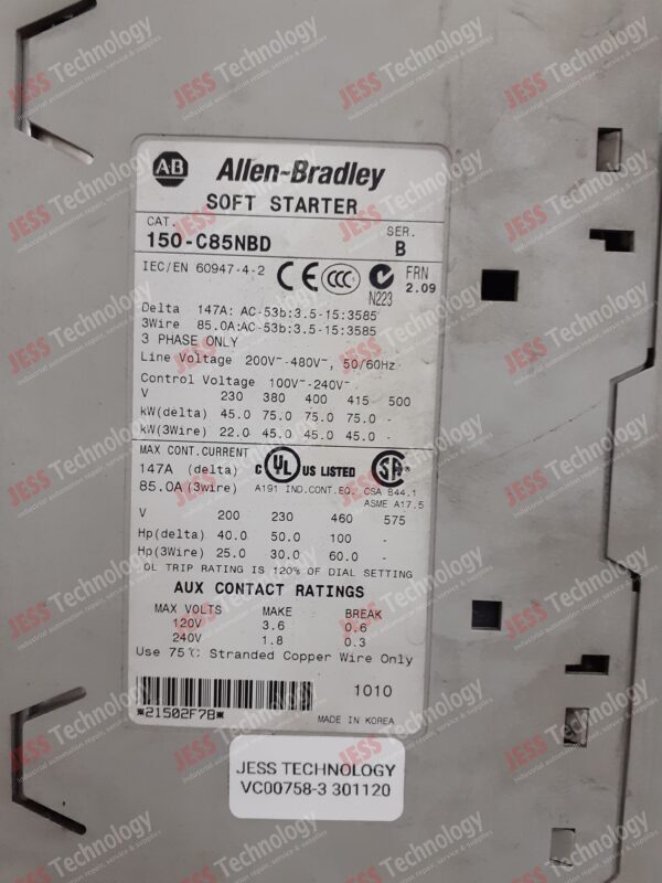 Image #2 of Repair ALLEN BRADLEY 150-C85NBD ALLEN BRADLEY - SOFT STARTER 21502F78 in Malaysia, Singapore, Thailand, Indonesia