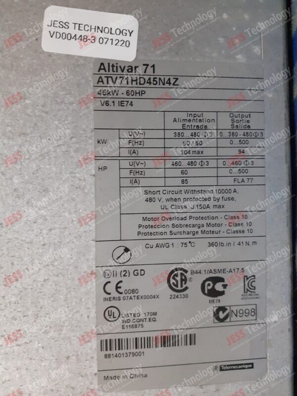 Image #2 of Repair SCHNEIDER ATV71HD45N4Z SCHNEIDER ALTIVAR 71 INVERTER, 45kW 881401379001 in Malaysia, Singapore, Thailand, Indonesia