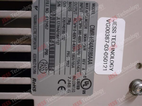 Image #2 of Repair YASKAWA H1000 CIMR-HB4A0180AAA RoHS H1000 JL127HA01800132 in Malaysia, Singapore, Thailand, Indonesia