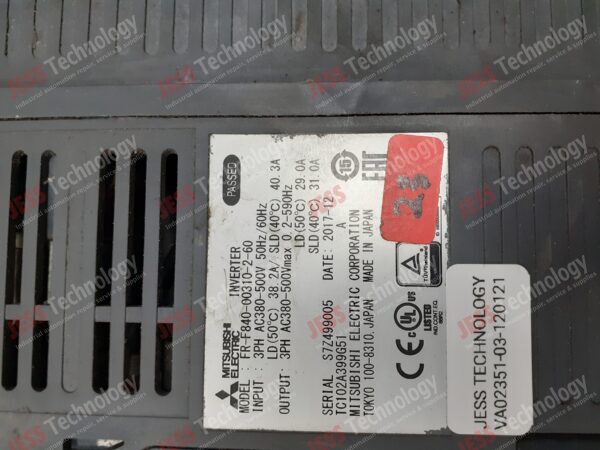 Image #2 of Repair MITSUBISHI INVERTER FR-F840-00310-2-60 Mitsubishi inverter S7Z499005 in Malaysia, Singapore, Thailand, Indonesia