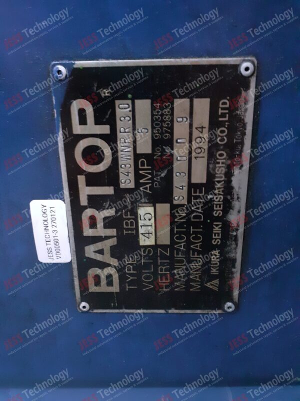 Image #2 of Repair BARTOP S43WNRR3.0 Auto Lathe Feeder Bar machine S43009 in Malaysia, Singapore, Thailand, Indonesia