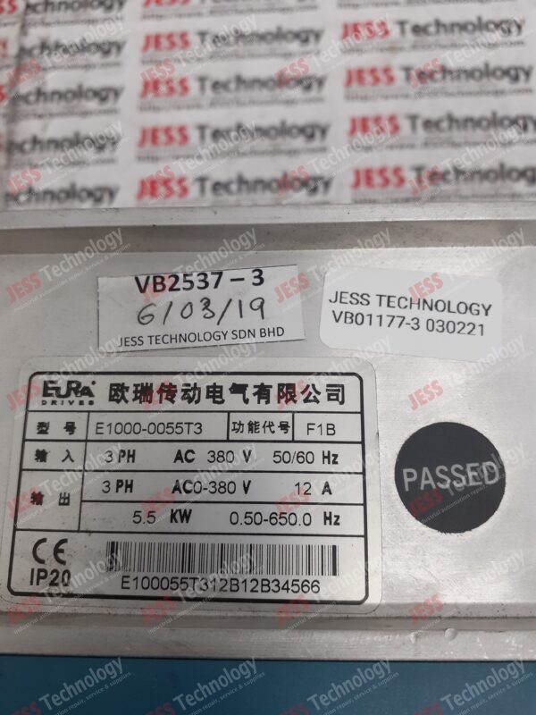 Image #2 of Repair EURA DRIVE - eura 5.5kw inverter (vb2537) E100055T312B12B34566 in Malaysia, Singapore, Thailand, Indonesia