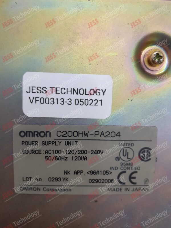 Image #2 of Repair OMRON C200HW-PA204 Omron power supply 02902006 in Malaysia, Singapore, Thailand, Indonesia