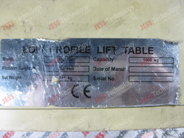 Image #4 of Repair LOW PROFILE LIFT TABLE, HU100 LOW PROFILE LIFT TABLE, MODEL: HU100 - in Malaysia, Singapore, Thailand, Indonesia