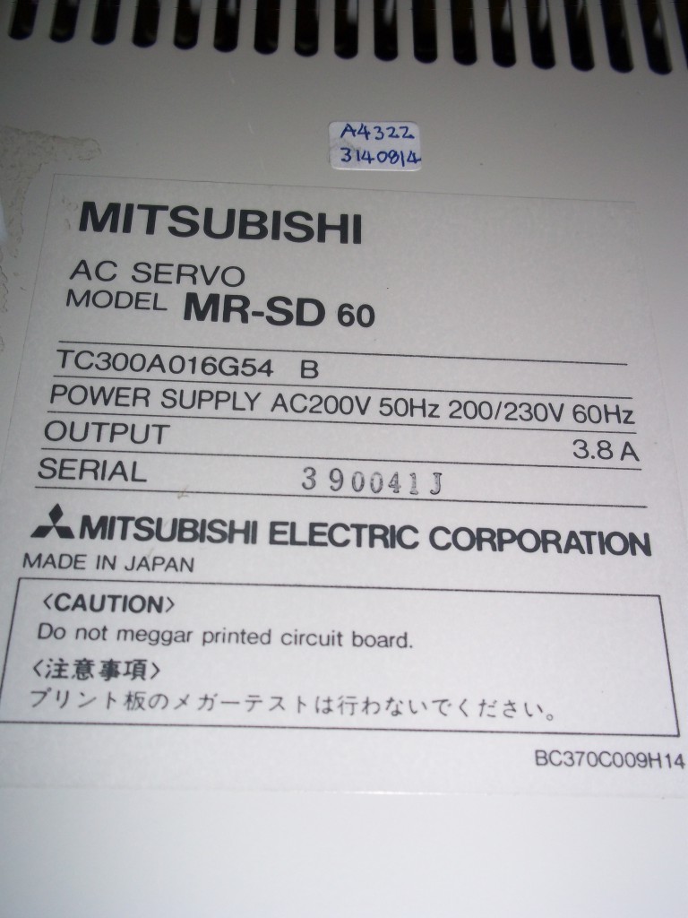 Image #1 of Repair MR-SD60 MITSUBISHI MITSUBISHI AC SERVO in Malaysia, Singapore, Thailand, Indonesia
