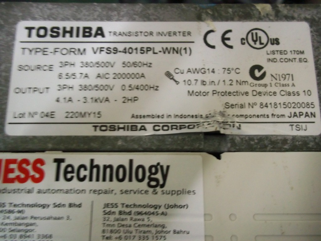 Image #1 of Repair VFS9-4015PL-WN(1) TOSHIBA TOSHIBA TRANSISTOR INVERETER in Malaysia, Singapore, Thailand, Indonesia