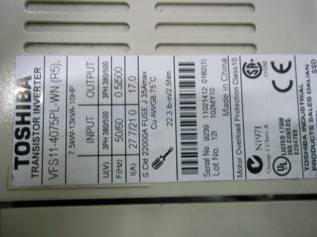 Image #1 of Repair VFS11-4075PL-WN (R5) TOSHIBA TOSHIBA TRANSISTOR INVERTER in Malaysia, Singapore, Thailand, Indonesia