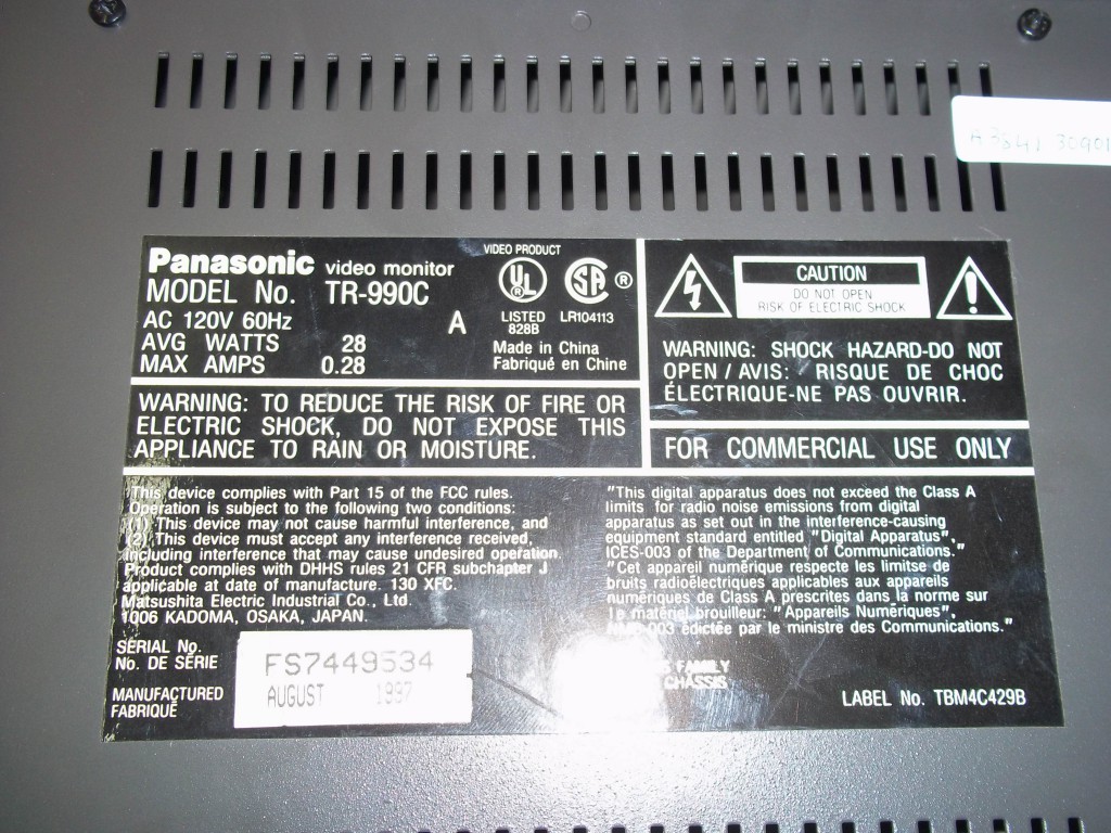 Image #1 of Repair 0F250 PANASONIC PANASONIC VIDEO MONITOR in Malaysia, Singapore, Thailand, Indonesia