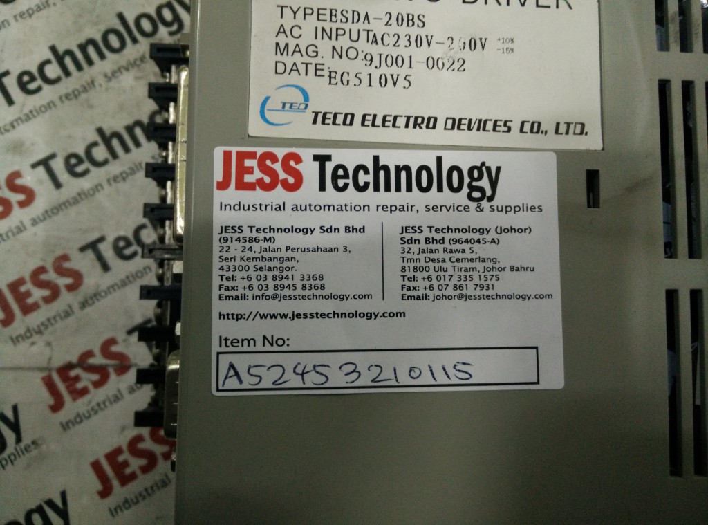 Image #1 of Repair ESDA-20BS TED TED AC SERVO DRIVE in Malaysia, Singapore, Thailand, Indonesia