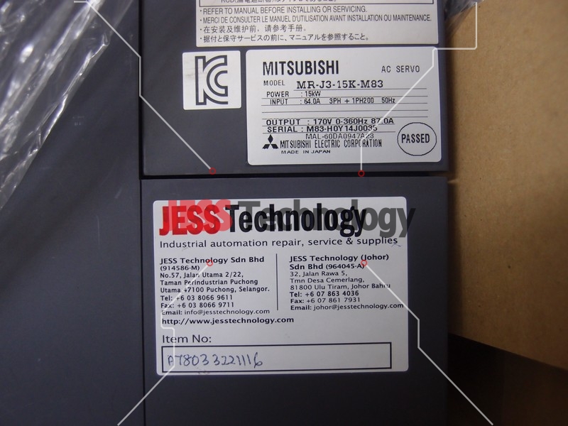 Image #1 of Repair MITSUBISHI MR-J3-15K-M83 MITSUBISHI AC SERVO in Malaysia, Singapore, Thailand, Indonesia