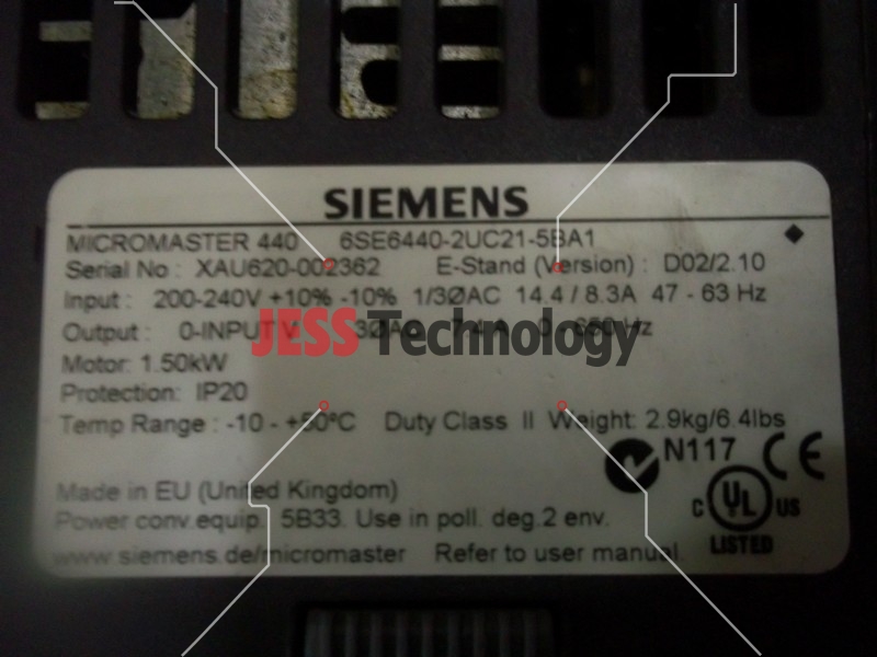 Image #2 of Repair SIEMENS 6SE6440-2UC21-5BA1 SIEMENS MICROMASTER in Malaysia, Singapore, Thailand, Indonesia