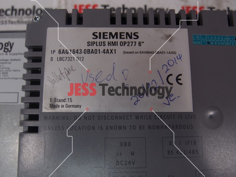 Image #2 of Repair SIEMENS 6AG1643-0BA01-4AX1 SIEMENS SIPLUS HMI 0P277 6” in Malaysia, Singapore, Thailand, Indonesia