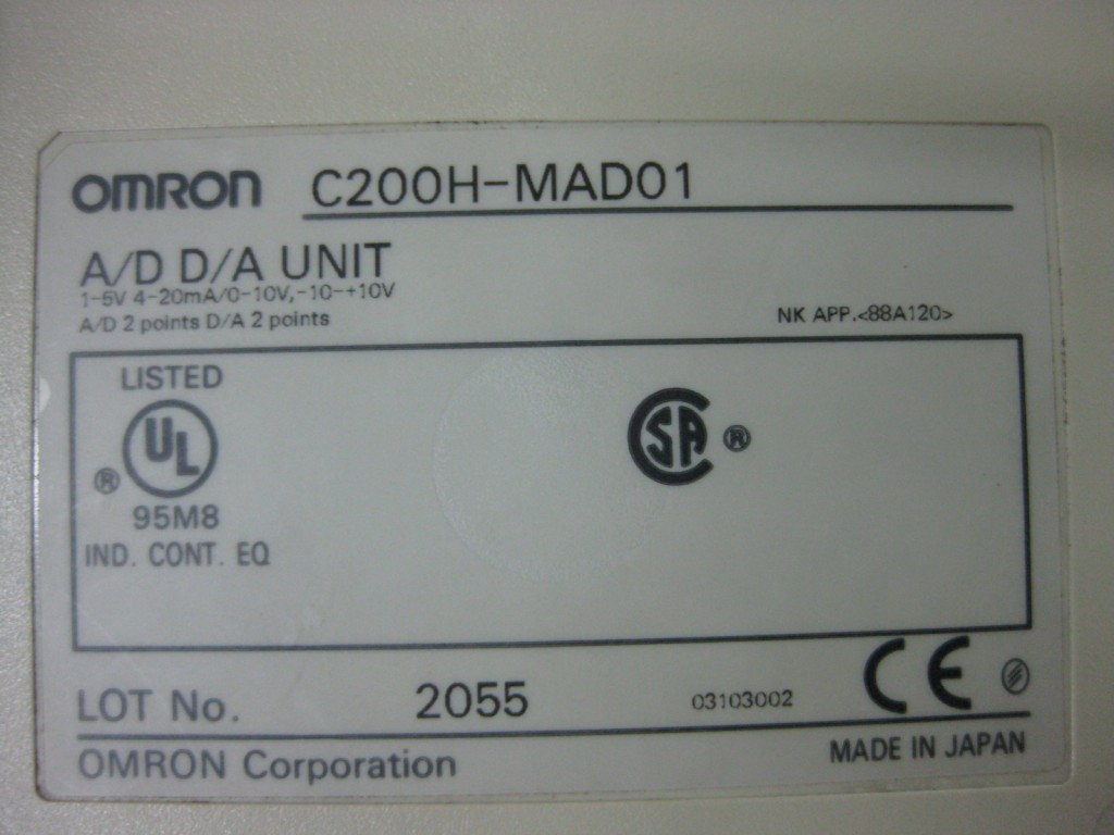 Image #2 of Repair OMRON C200H-MAD01 AD DA UNIT in Malaysia, Singapore, Thailand, Indonesia