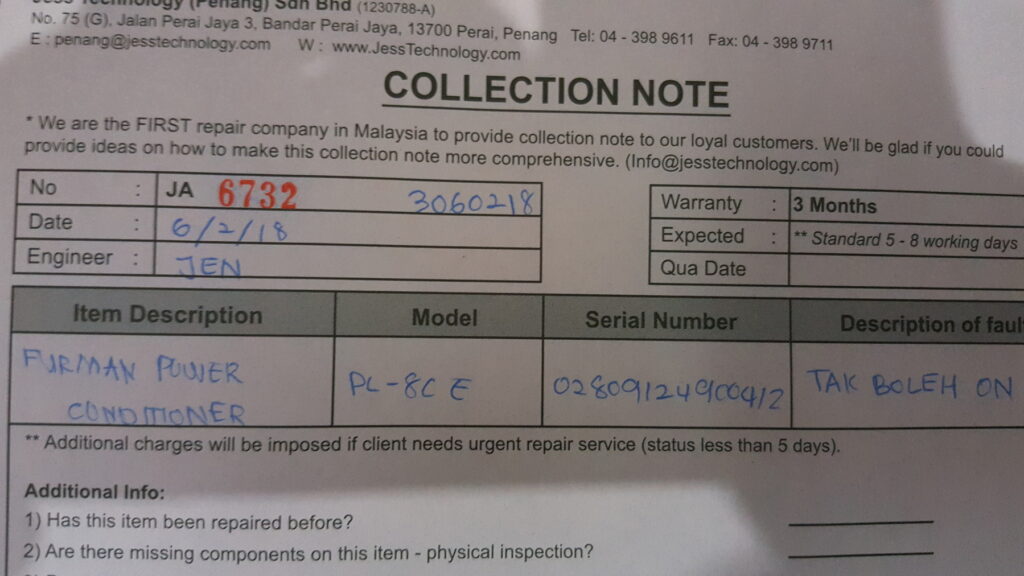 Image #4 of Repair FURMAN PL-8CE POWER CONDITIONER in Malaysia, Singapore, Thailand, Indonesia
