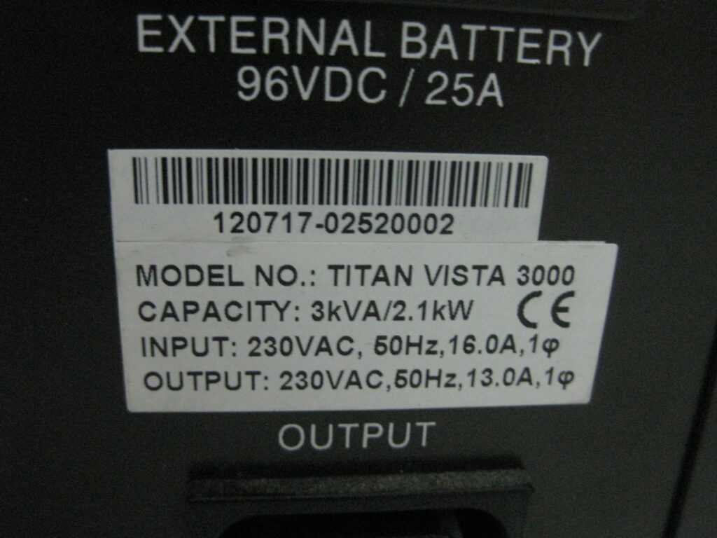 Image #1 of Repair RIGHT POWER TITAN VISTA 3000 EXTERNAL BATTERY/UPS in Malaysia, Singapore, Thailand, Indonesia