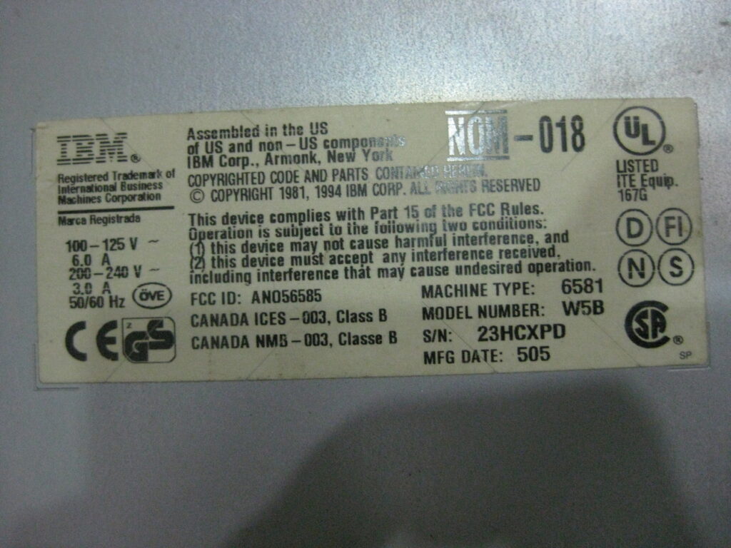 Image #2 of Repair IBM W5B COMPUTER(CPU) in Malaysia, Singapore, Thailand, Indonesia