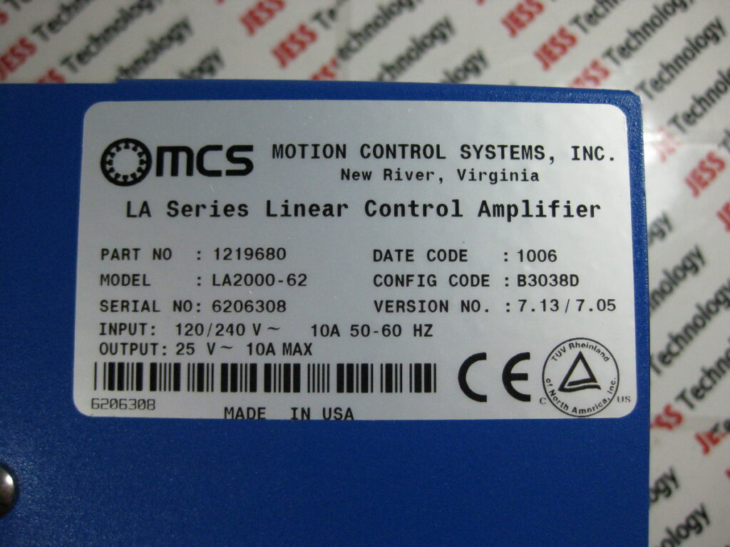Image #3 of Repair MCS LA2000-62 HIGH SPEED SPINDLE LINEAR SERVO AMPLIFIER 25V~10A in Malaysia, Singapore, Thailand, Indonesia