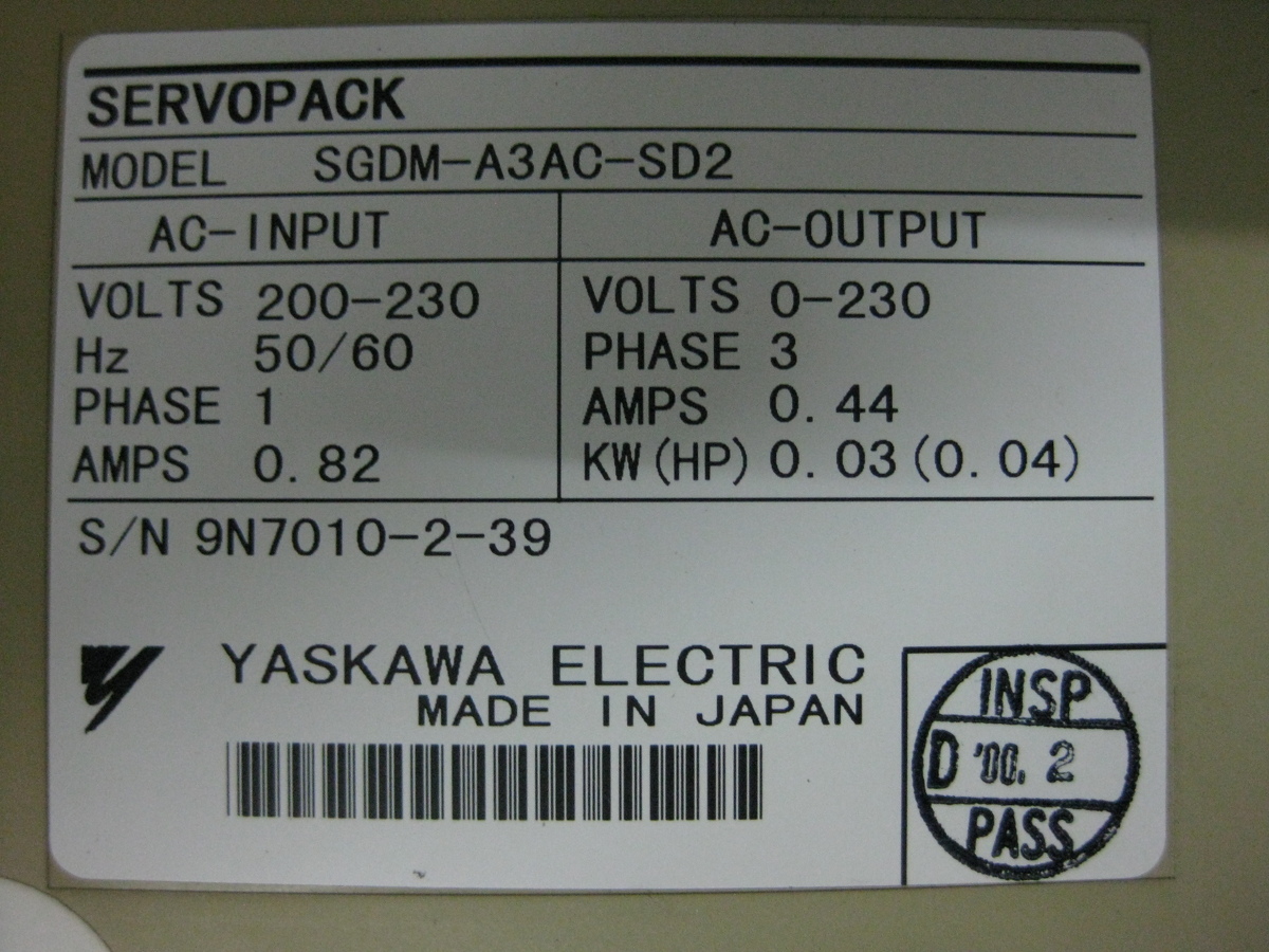 Yaskawa SGDM-A3AC-SD2 Servo Drive New In Box Expedited Shipping 1PCS Yaskawa SGDM-A3AC-SD2 Servo Drive New In Box Expedited Shipping 1PCS