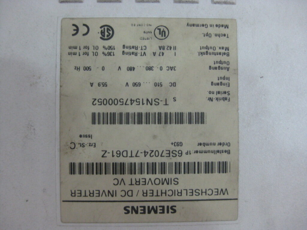 Image #1 of Repair SIEMENS 6SE7024-7TD61-Z DC INVERTER 55.9A in Malaysia, Singapore, Thailand, Indonesia