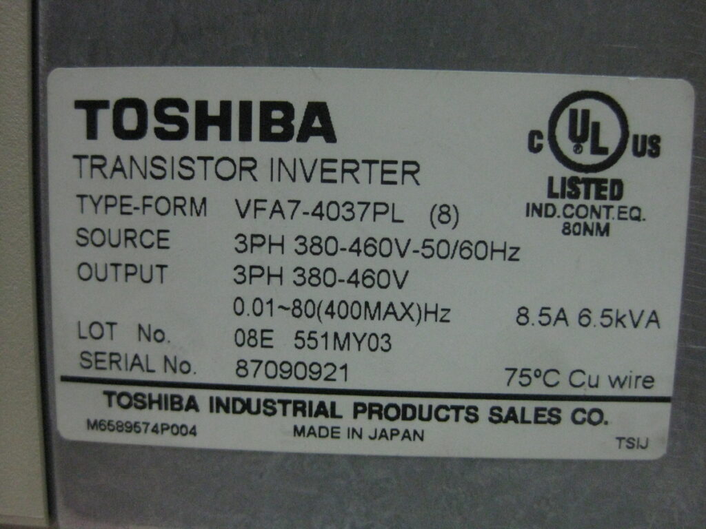 Image #1 of Repair TOSHIBA VFA7-4037PL TRANSISTOR INVERTER 8.5A in Malaysia, Singapore, Thailand, Indonesia